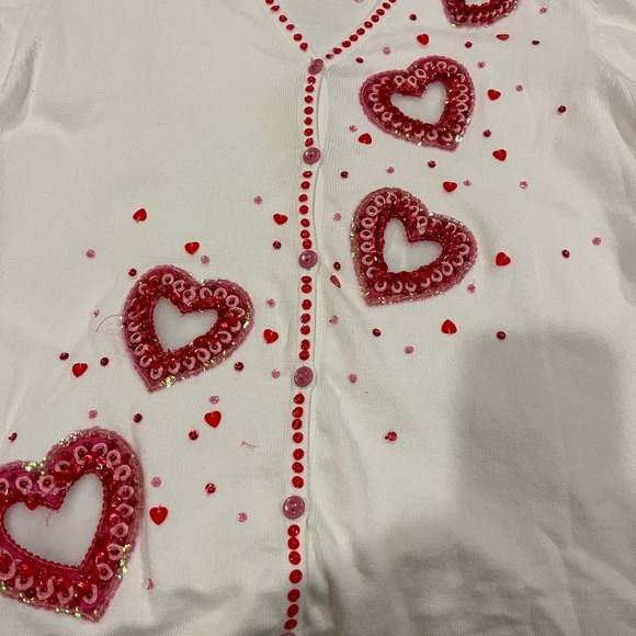 Vintage Design Options White and red san Valentín Themed Sweater Size L - Picture 4 of 6
